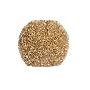 Златна декоративна ваза PHYLIA Gold с релефни цветя и елегантен дизайн
